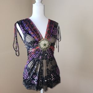 Sky brand top size xs with embellishment Very cute! Like new